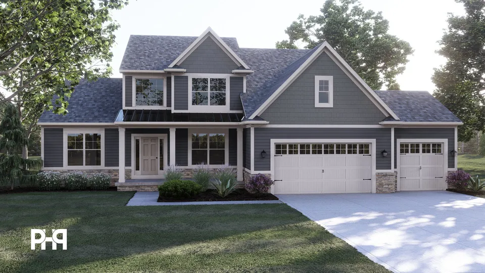 The Newbury house plan, exterior view 1